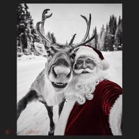 Reindeer Selfie Christmas Party Selfie Funny Reindeer Xmas Hat thumb 2