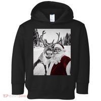 Reindeer Selfie Christmas Party Selfie Funny Reindeer Xmas Toddler Hoodie thumb 0