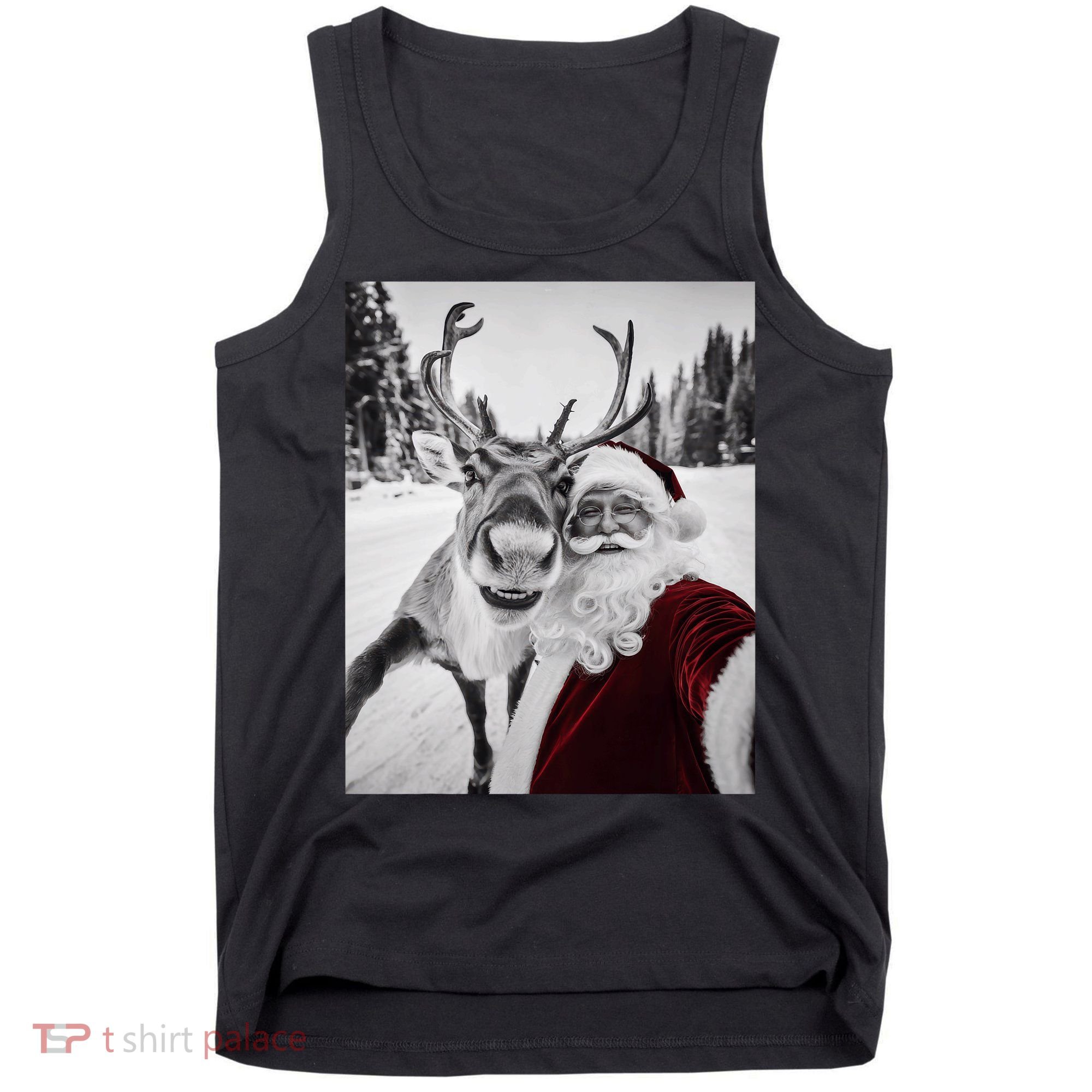 Reindeer Selfie Christmas Party Selfie Funny Reindeer Xmas Tank Top