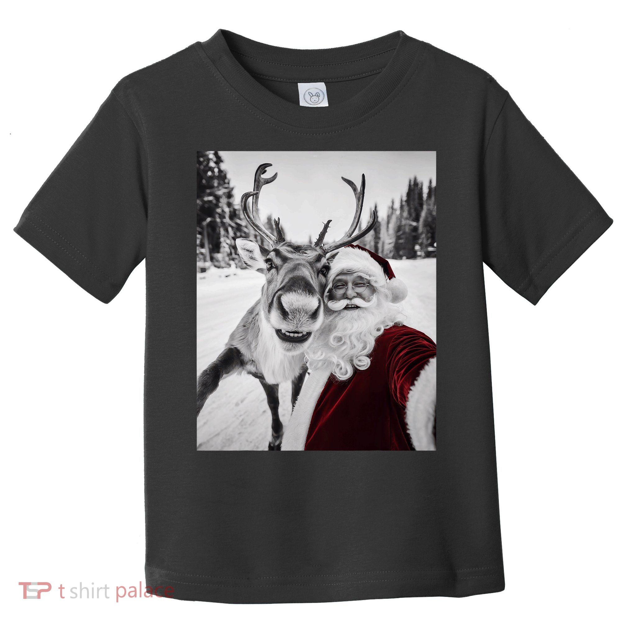 Reindeer Selfie Christmas Party Selfie Funny Reindeer Xmas Toddler T-Shirt