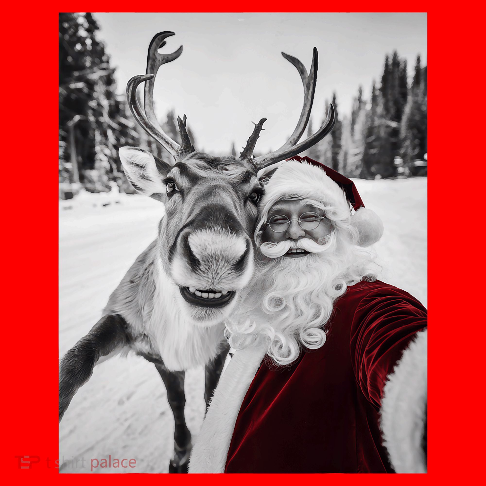 Reindeer Selfie Christmas Party Selfie Funny Reindeer Xmas Santa Hat