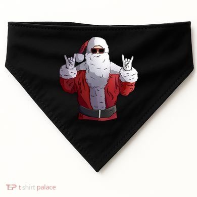 Rock Santa Claus Christmas Gift USA-Made Doggie Bandana