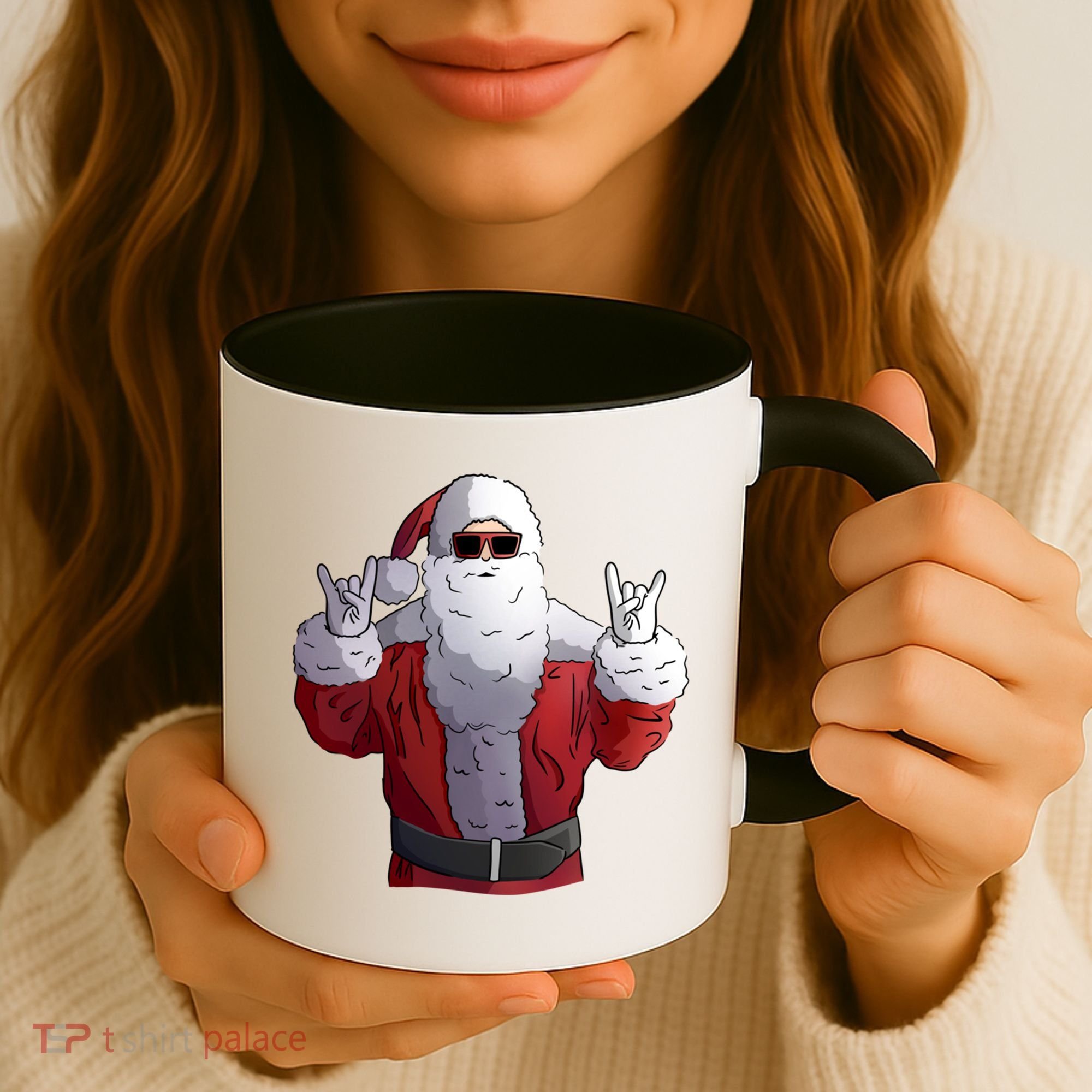 Rock Santa Claus Christmas Gift Coffee Mug