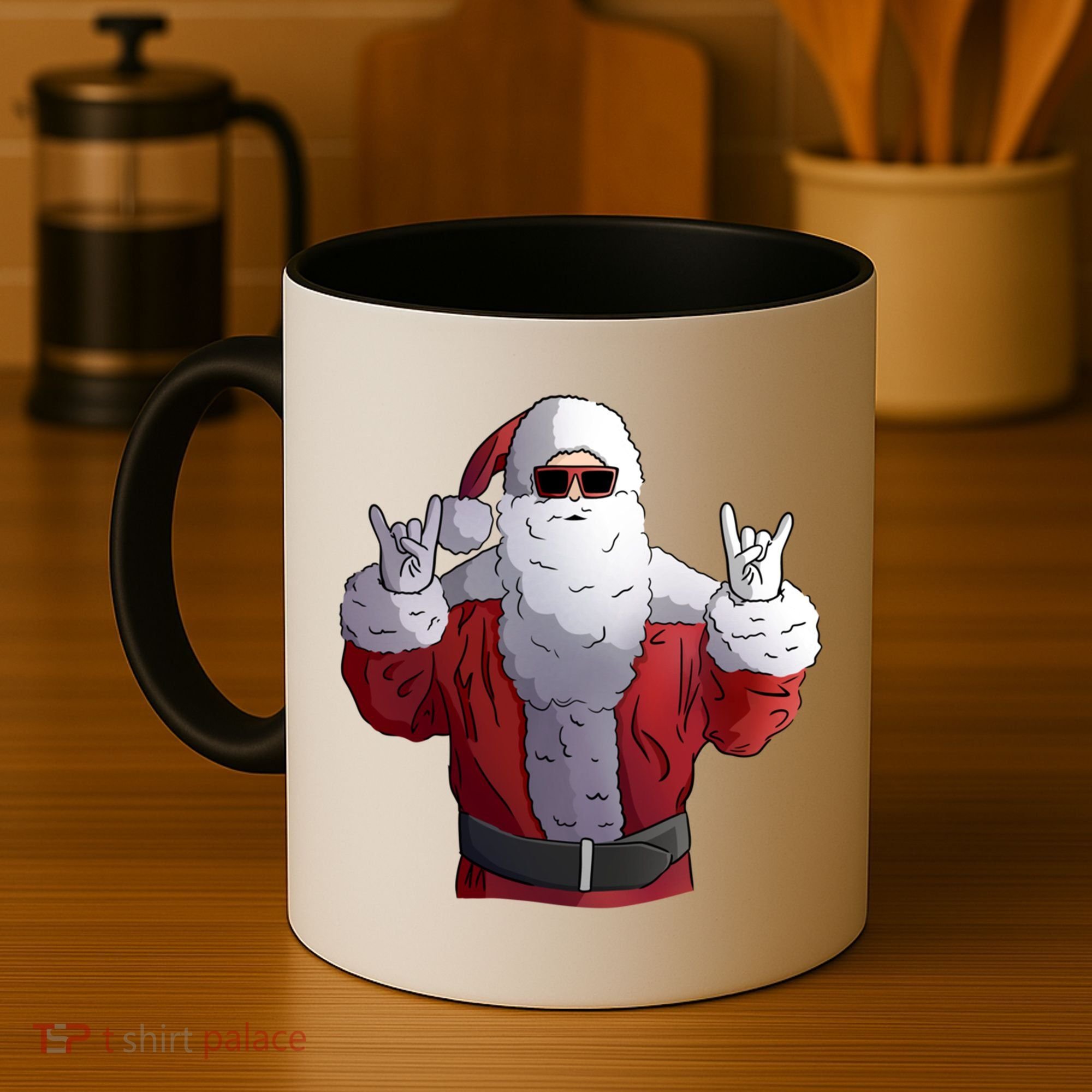 Rock Santa Claus Christmas Gift Coffee Mug