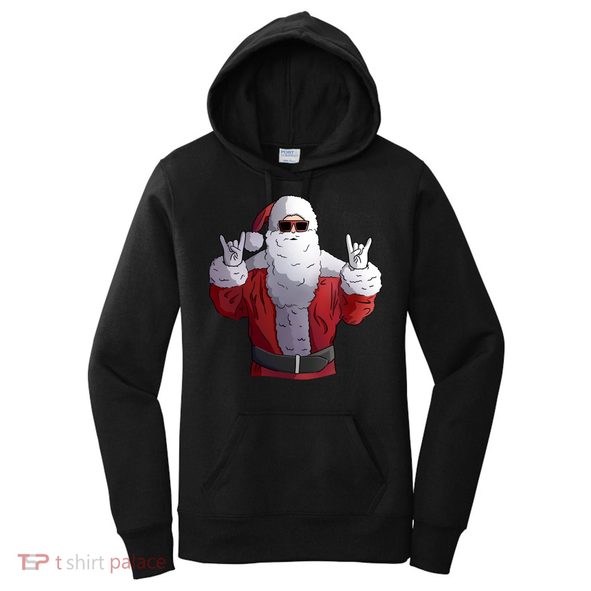 Rock Santa Claus Christmas Gift Women's Hoodie