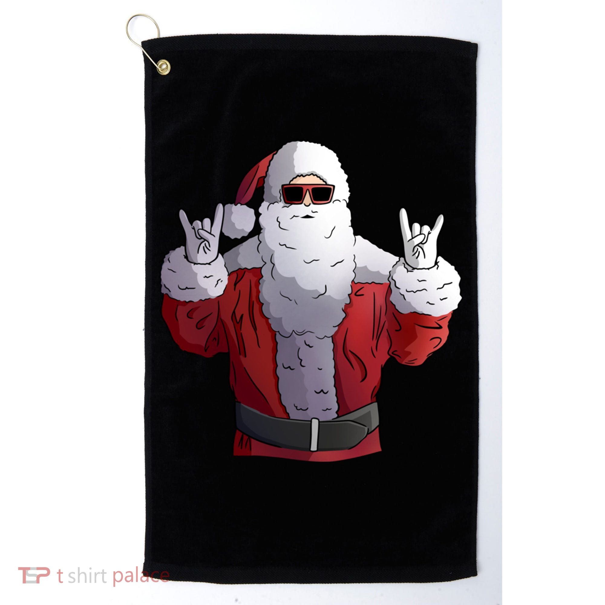 Rock Santa Claus Christmas Gift Golf Towel