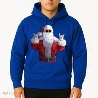 Rock Santa Claus Christmas Gift Hoodie thumb 2