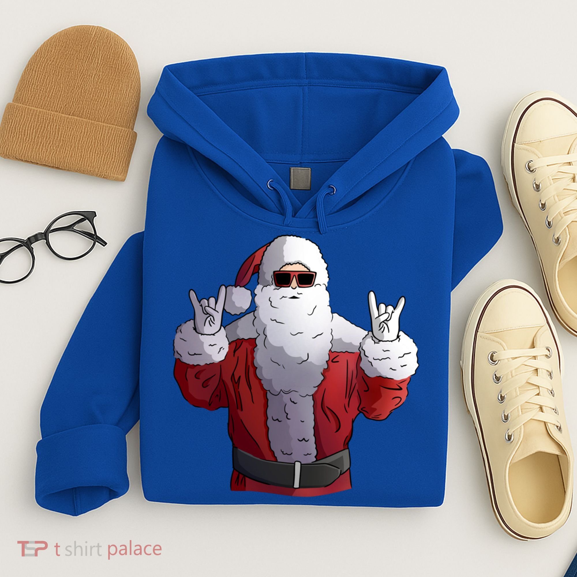 Rock Santa Claus Christmas Gift Hoodie