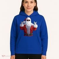 Rock Santa Claus Christmas Gift Hoodie thumb 5