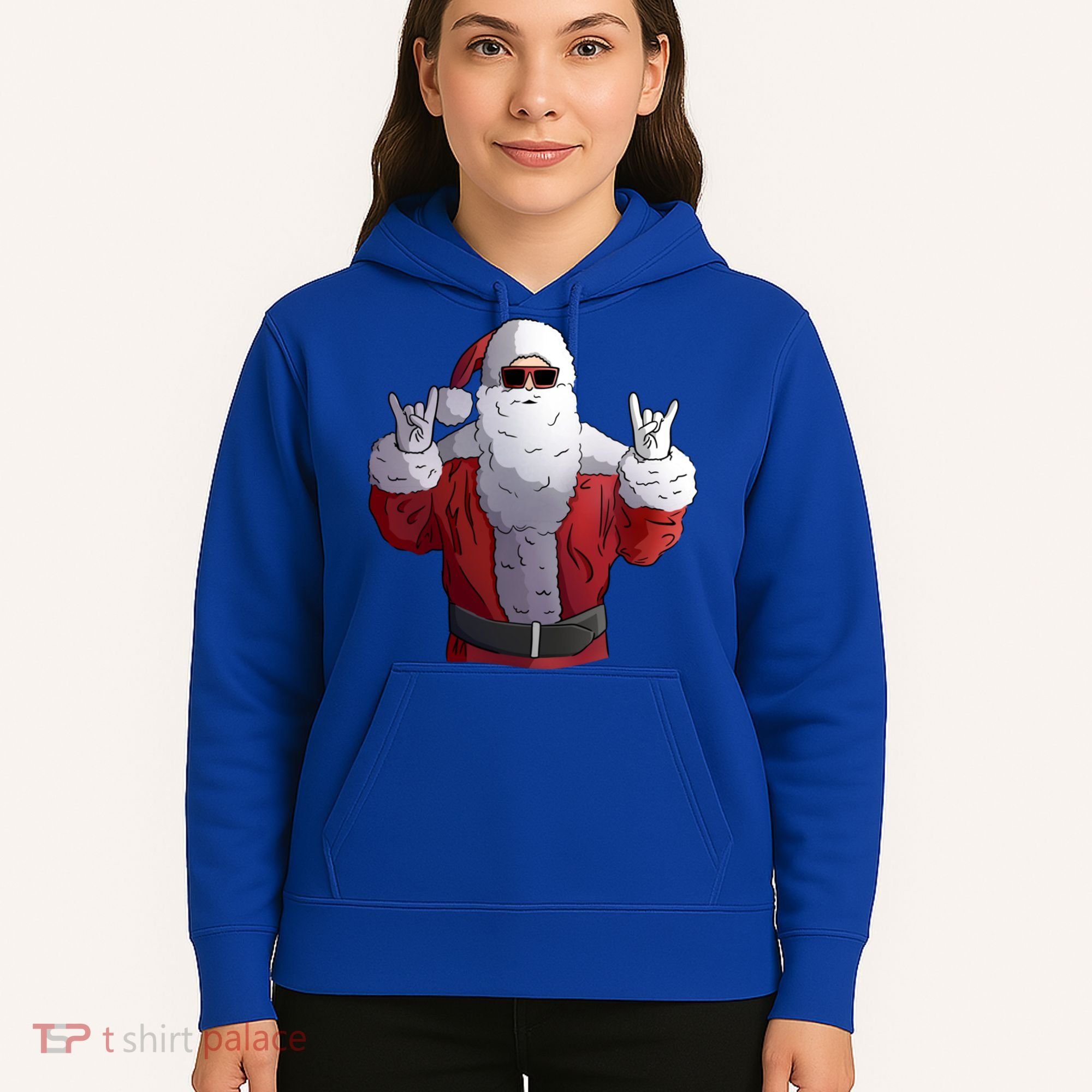 Rock Santa Claus Christmas Gift Hoodie