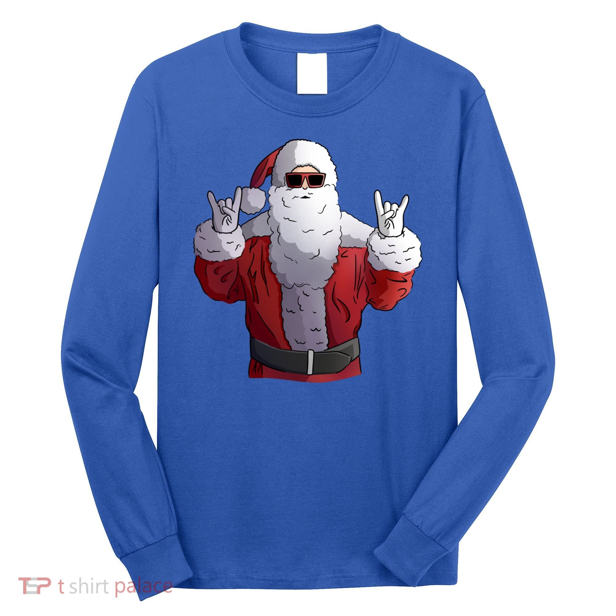 Rock Santa Claus Christmas Gift Long Sleeve Shirt