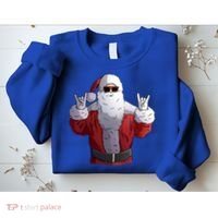 Rock Santa Claus Christmas Gift Sweatshirt thumb 2