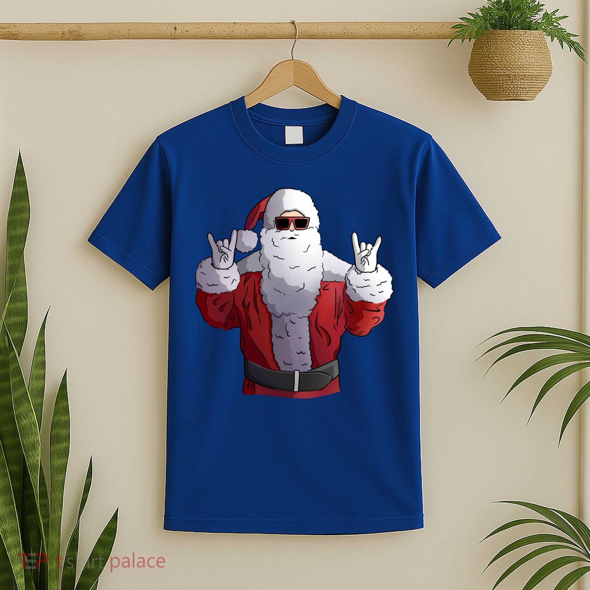 Rock Santa Claus Christmas Gift T-Shirt