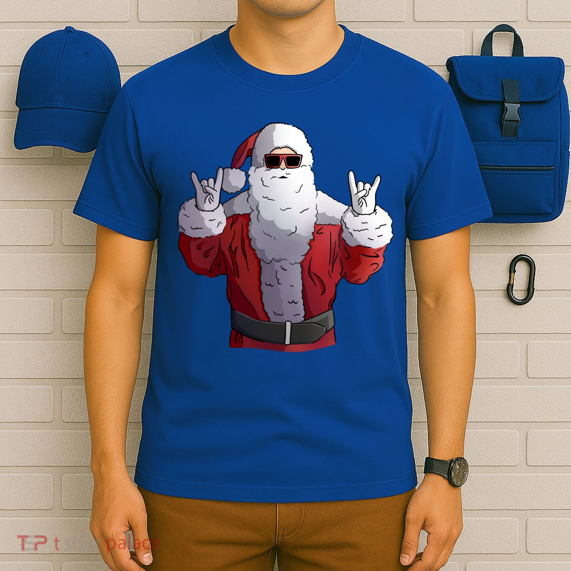 Rock Santa Claus Christmas Gift T-Shirt