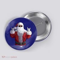 Rock Santa Claus Christmas Gift Button thumb 0