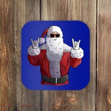 Rock Santa Claus Christmas Gift Coaster