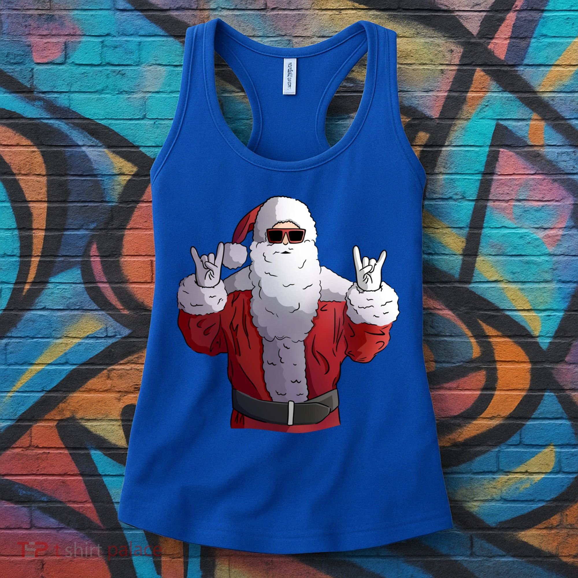 Rock Santa Claus Christmas Gift Women's Tank Top