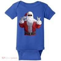 Rock Santa Claus Christmas Gift Baby Bodysuit thumb 0