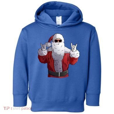 Rock Santa Claus Christmas Gift Toddler Hoodie