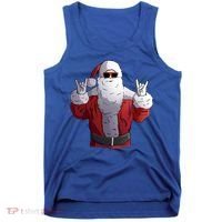 Rock Santa Claus Christmas Gift Tank Top thumb 0