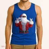 Rock Santa Claus Christmas Gift Tank Top thumb 3