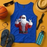 Rock Santa Claus Christmas Gift Tank Top thumb 4