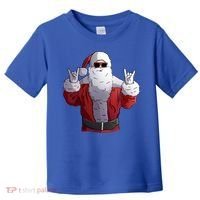 Rock Santa Claus Christmas Gift Toddler T-Shirt thumb 0