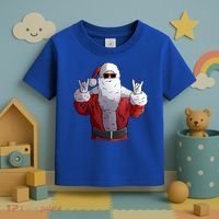 Rock Santa Claus Christmas Gift Toddler T-Shirt thumb 3