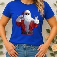 Rock Santa Claus Christmas Gift Women's T-Shirt thumb 2