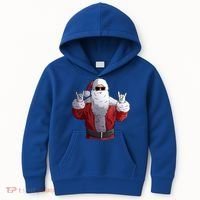Rock Santa Claus Christmas Gift Kids Hoodie thumb 0