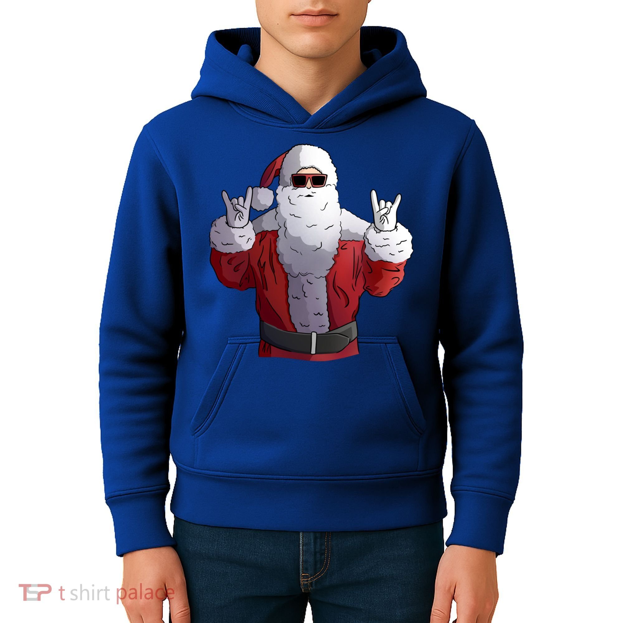 Rock Santa Claus Christmas Gift Kids Hoodie