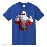 Rock Santa Claus Christmas Gift Kids T-Shirt thumb 0