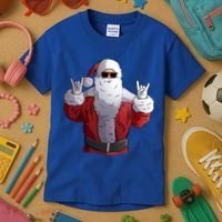 Rock Santa Claus Christmas Gift Kids T-Shirt thumb 3