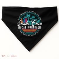 Retro Santa Cruz California Sandy Beaches Breaking Waves Gift USA-Made Doggie Bandana thumb 0