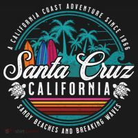 Retro Santa Cruz California Sandy Beaches Breaking Waves Gift Women's Hoodie thumb 2