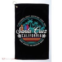 Retro Santa Cruz California Sandy Beaches Breaking Waves Gift Golf Towel thumb 0