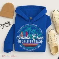 Retro Santa Cruz California Sandy Beaches Breaking Waves Gift Hoodie thumb 4