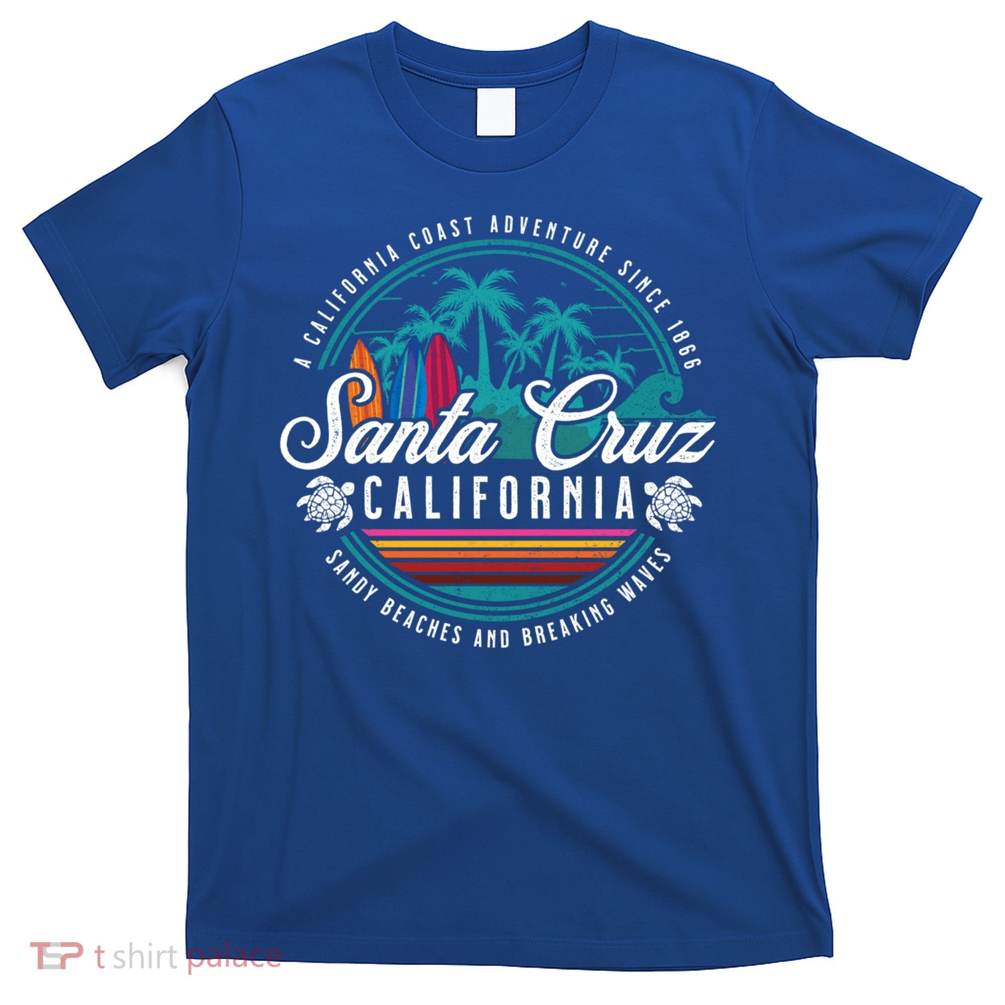 Retro Santa Cruz California Sandy Beaches Breaking Waves Gift T-Shirt
