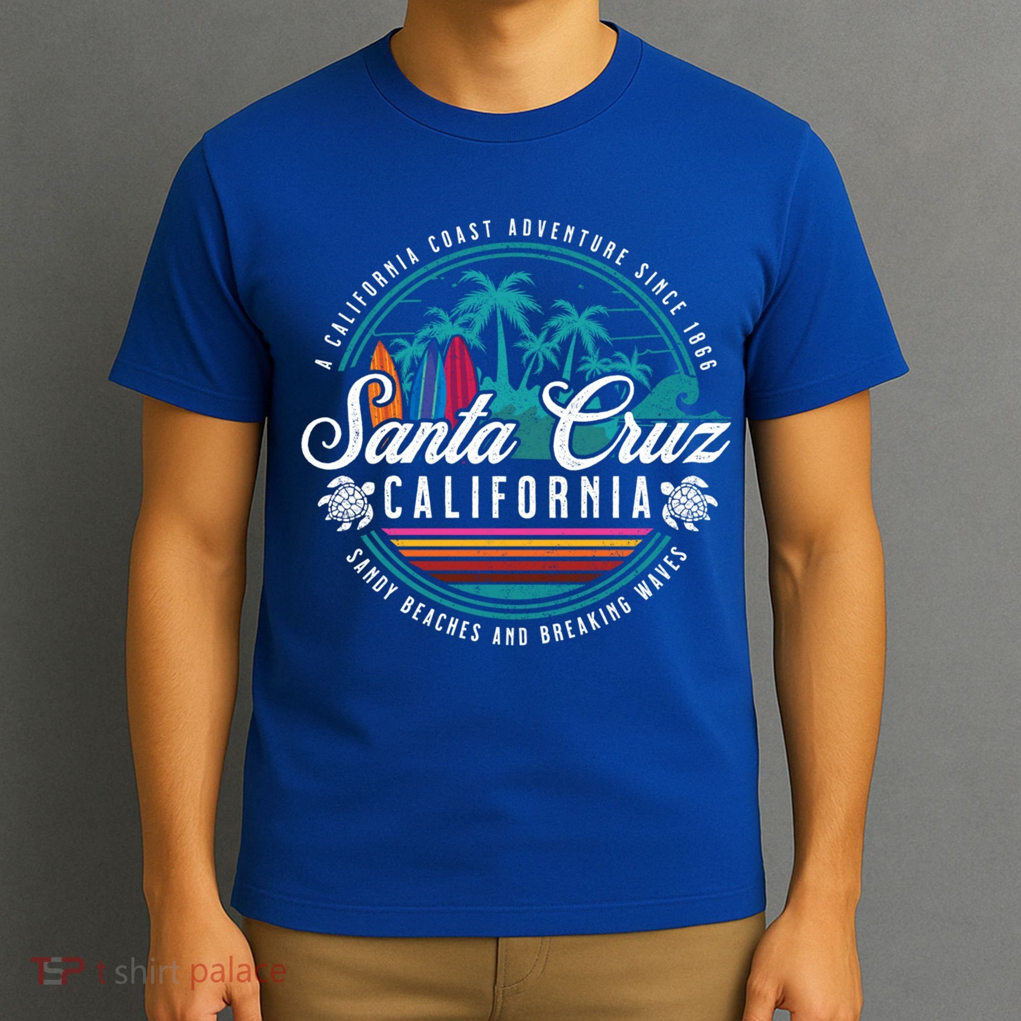 Retro Santa Cruz California Sandy Beaches Breaking Waves Gift T-Shirt