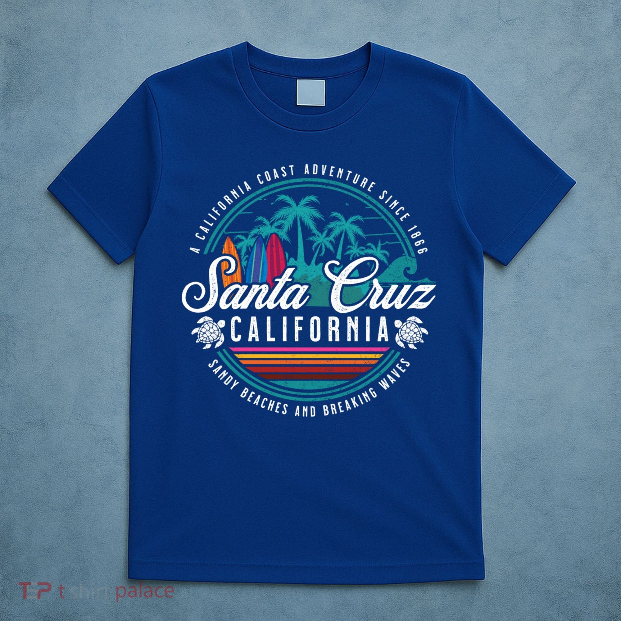 Retro Santa Cruz California Sandy Beaches Breaking Waves Gift T-Shirt