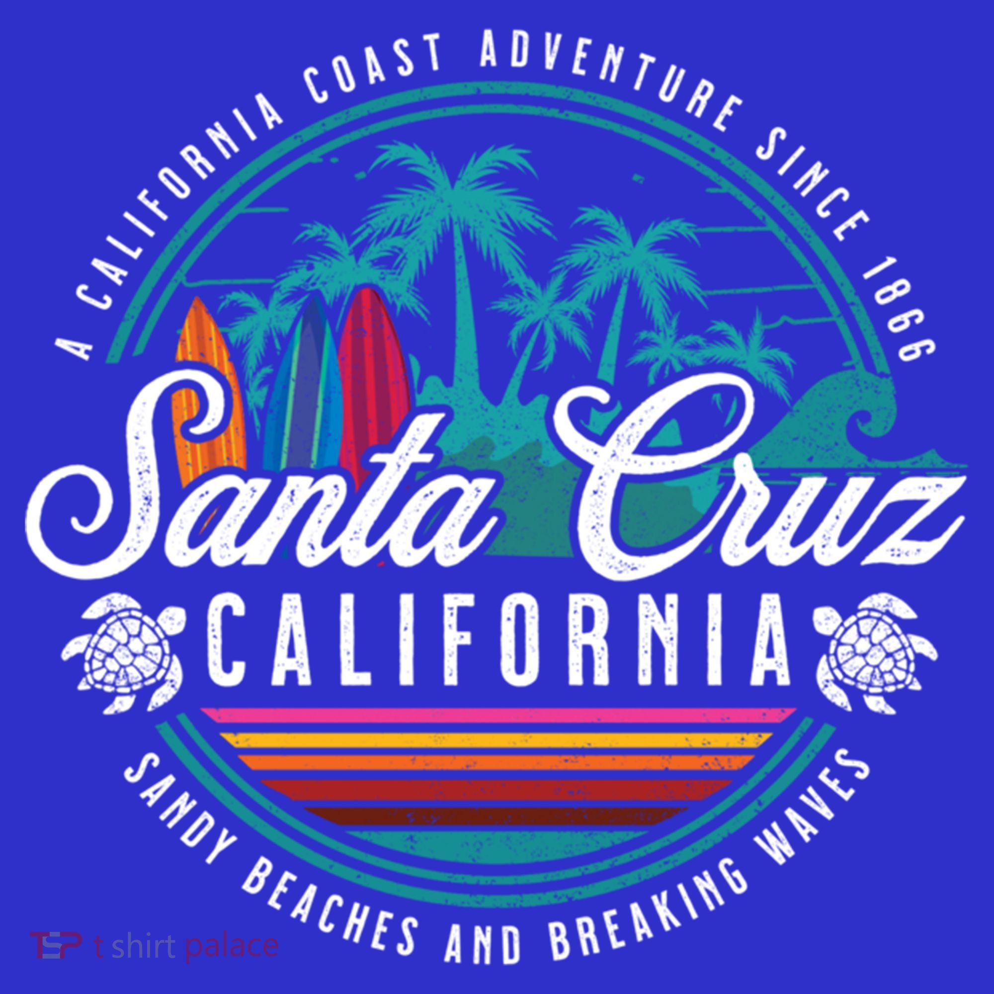 Retro Santa Cruz California Sandy Beaches Breaking Waves Gift T-Shirt