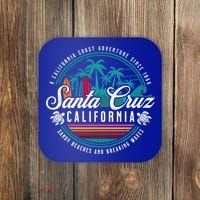 Retro Santa Cruz California Sandy Beaches Breaking Waves Gift Coaster thumb 0