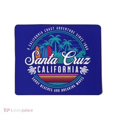 Retro Santa Cruz California Sandy Beaches Breaking Waves Gift Mousepad