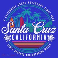 Retro Santa Cruz California Sandy Beaches Breaking Waves Gift Mousepad thumb 1