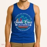 Retro Santa Cruz California Sandy Beaches Breaking Waves Gift Tank Top thumb 3