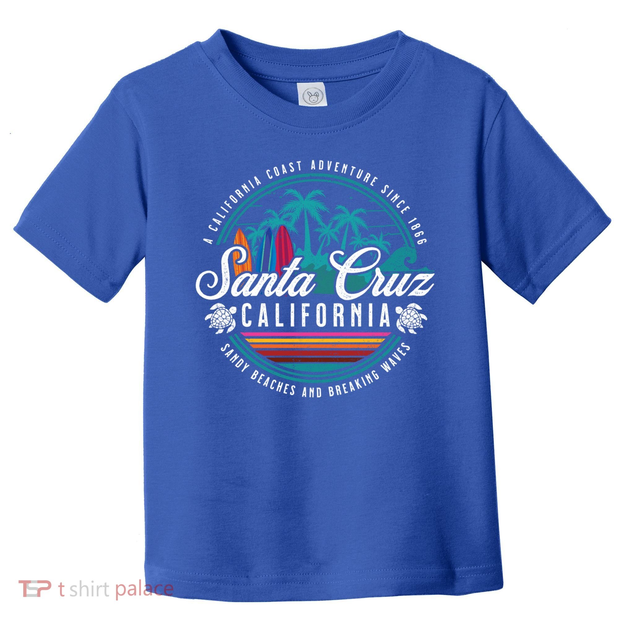 Retro Santa Cruz California Sandy Beaches Breaking Waves Gift Toddler T-Shirt