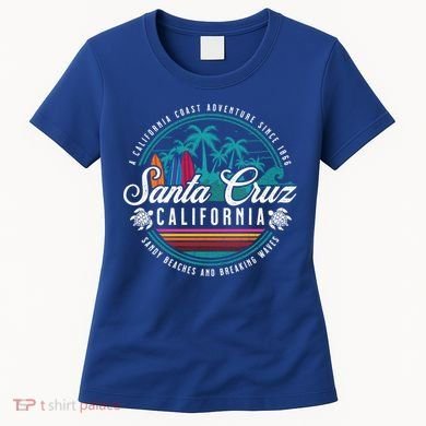 Retro Santa Cruz California Sandy Beaches Breaking Waves Gift Women's T-Shirt