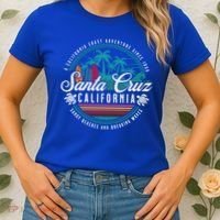 Retro Santa Cruz California Sandy Beaches Breaking Waves Gift Women's T-Shirt thumb 2