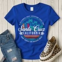 Retro Santa Cruz California Sandy Beaches Breaking Waves Gift Women's T-Shirt thumb 3