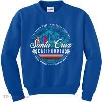 Retro Santa Cruz California Sandy Beaches Breaking Waves Gift Kids Sweatshirt thumb 0
